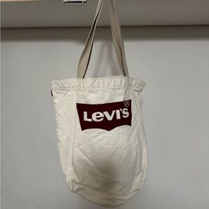 Levi's White Tote with Red Logo